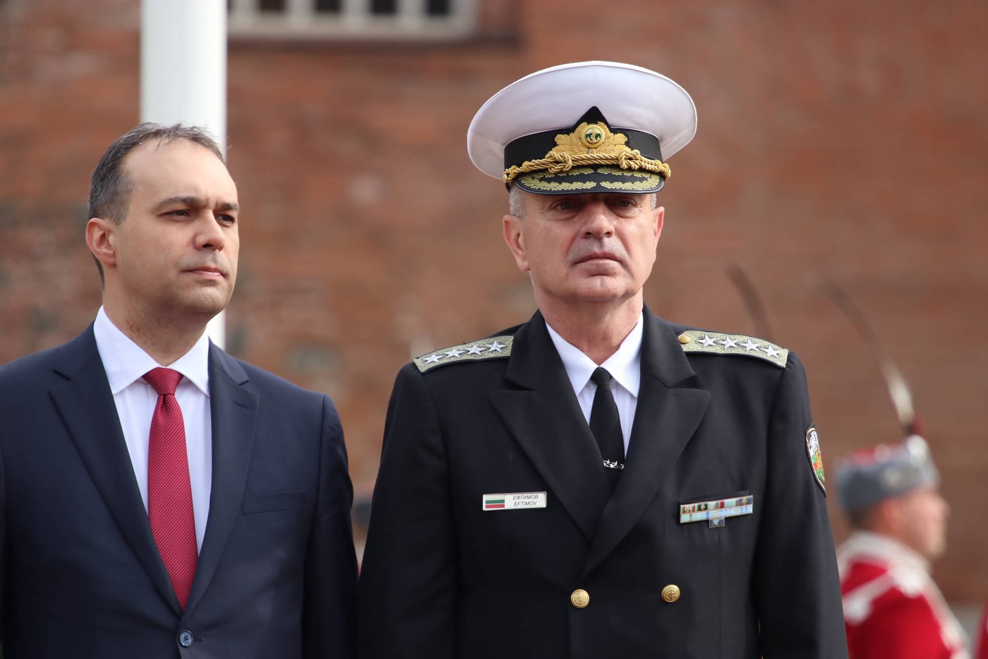 Военният министър Драгомир Заков и началникът на отбраната адмирал Емил Ефтимов